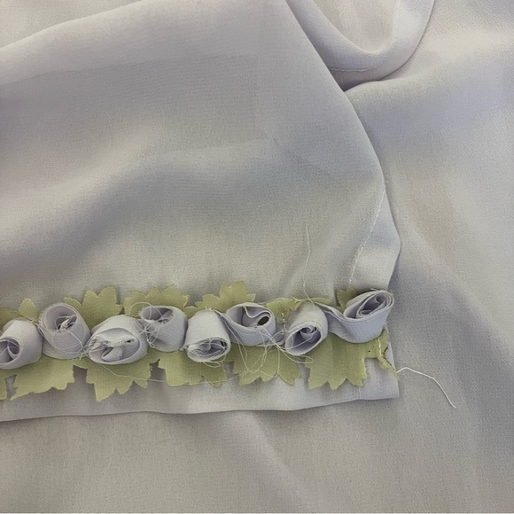 Set (2) Sheer Window Scarfs Swag Lavender Flower Edge Cottagecore Fairy 40 X 210 - Picture 4 of 16